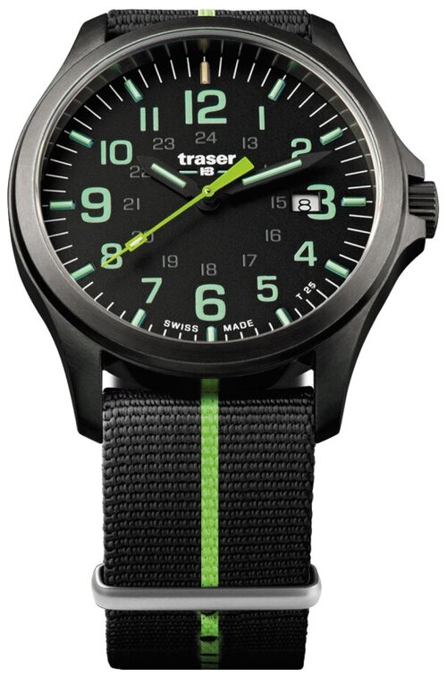 Наручные часы traser P67 professional, черный, зеленый