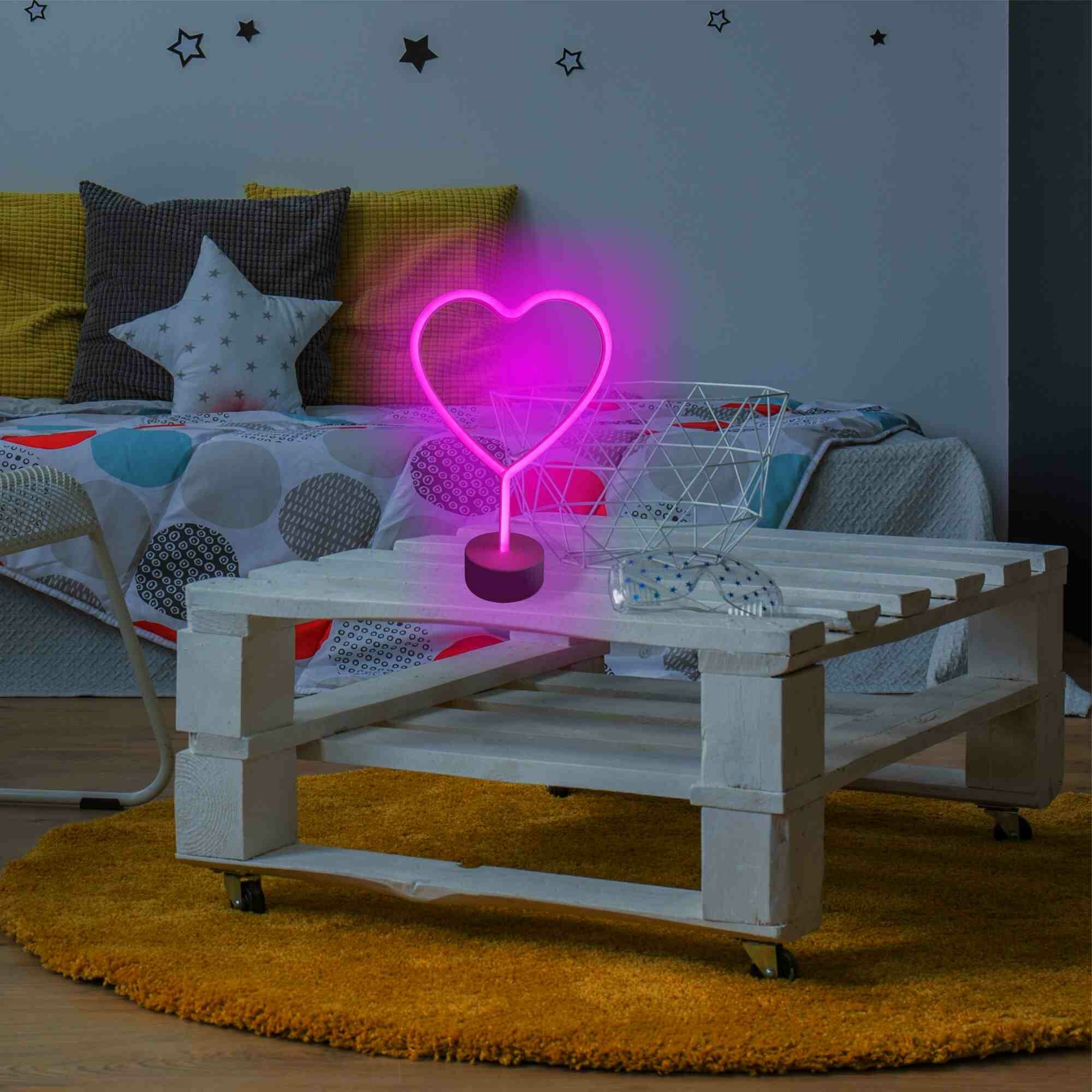 Светильник светодиодный неоновый "Сердце", 3 Вт, АБС-пластик, розовый,160 г.,203*85*300 мм, ТБ - фотография № 1