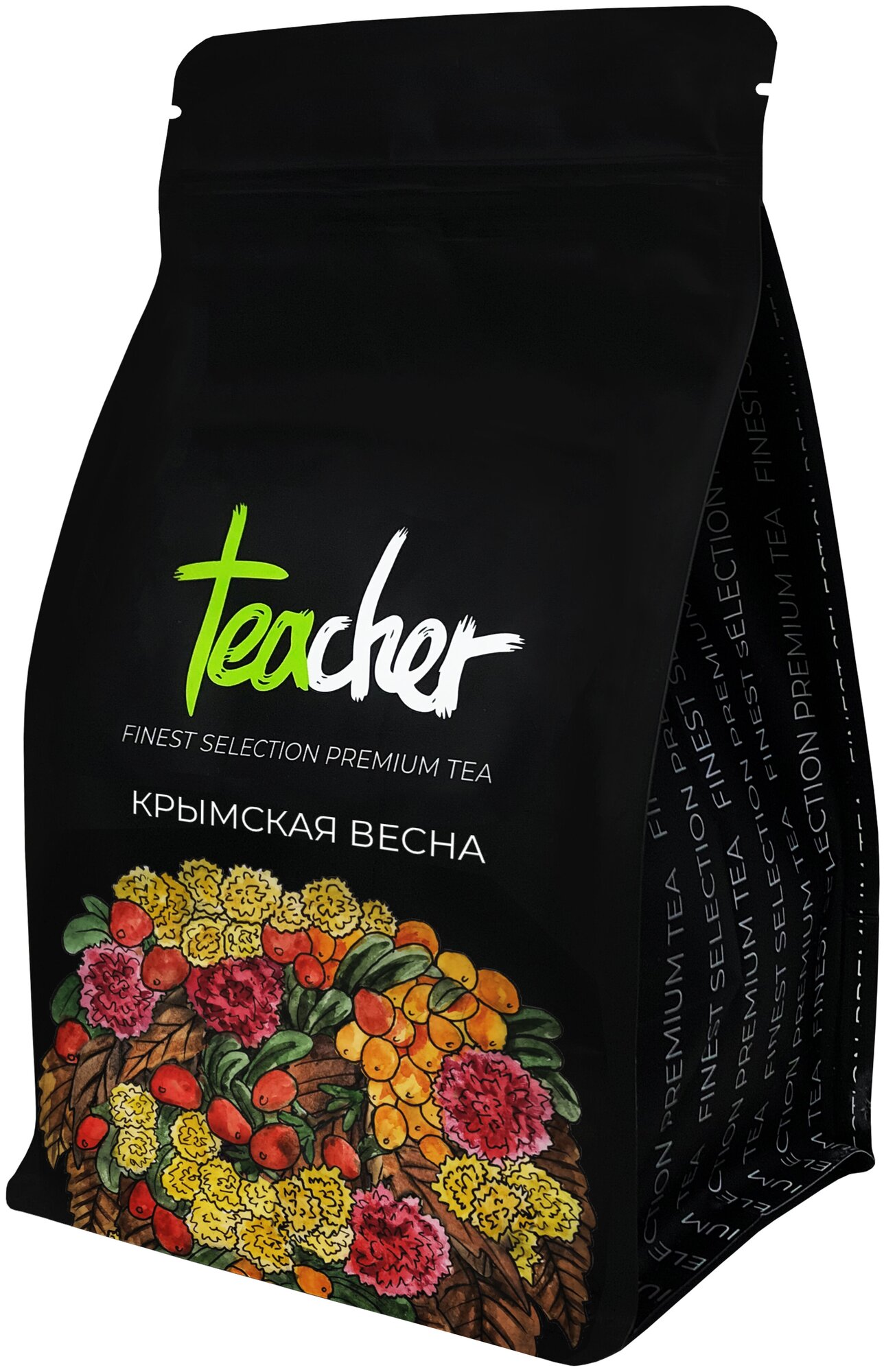 Чай TEACHER Крымская весна 250 г черный листовой травяной ягодный цветочный фруктовый рассыпной весовой - фотография № 4