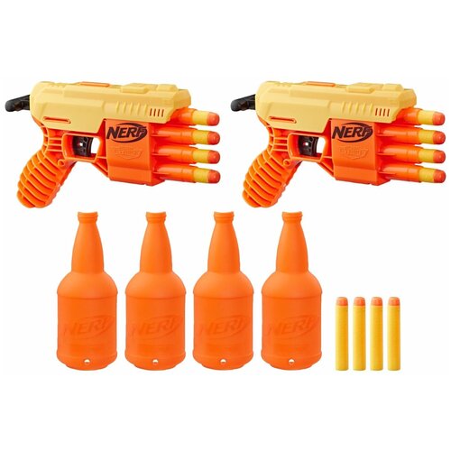 Бластер Nerf Alpha Strike Fang QS4, E7563, оранжевый nerf бластер alpha strike boa rc 6 e2984