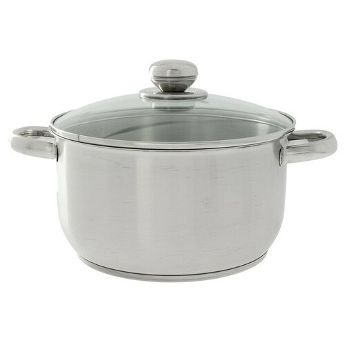 Кастрюля «Славяна», 4 л, d=22 см, капсульное дно, стеклянная крышка, с теплораспределительным слоем