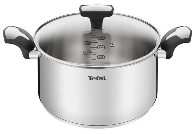 Кастрюля Tefal Emotion, нержавеющая сталь, с крышкой, 5,2 л, 24 см