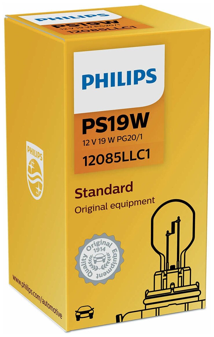 Лампа автомобильная накаливания Philips LongLife EcoVision 12085LLC1 PS19W 19W PG20-1