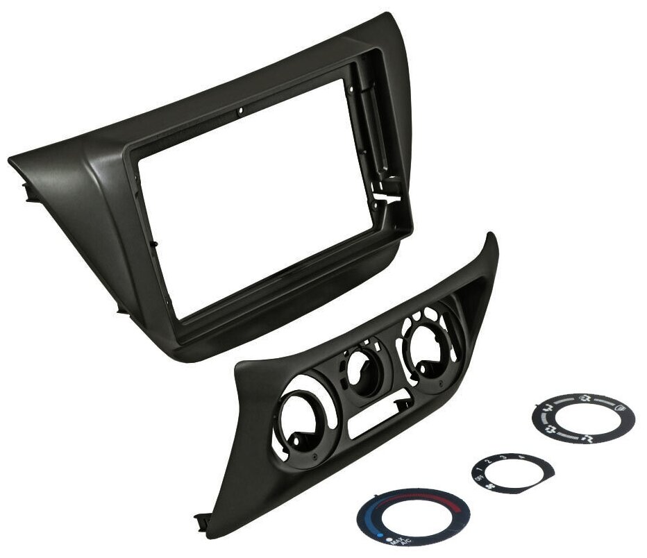 Рамка для UMS MITSUBISHI Lancer 9 2000-2010 BLACK, 9" с переносом управления кондиционером