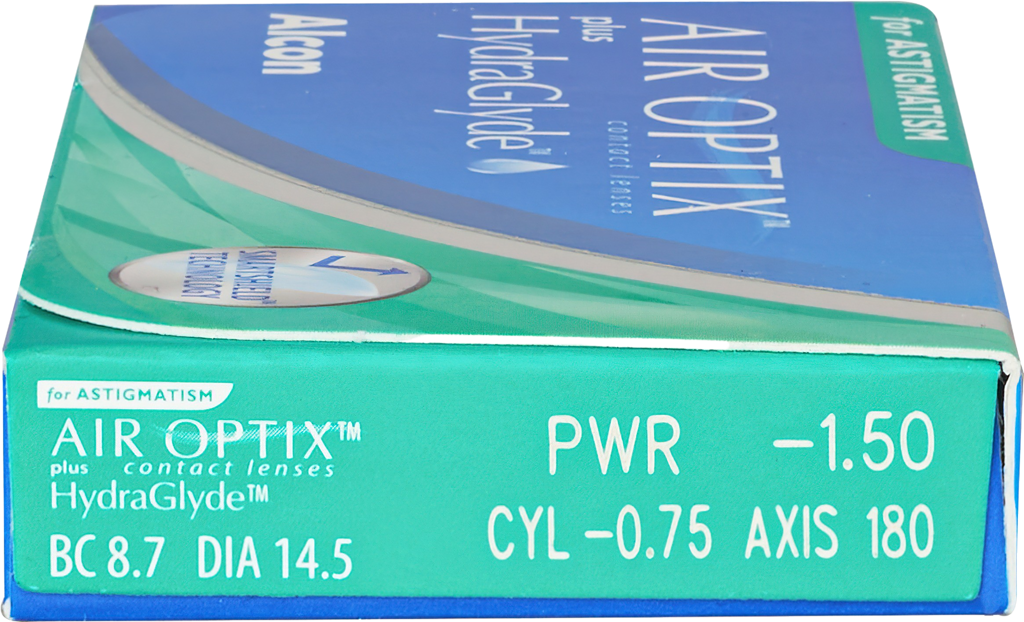Контактные линзы Alcon Air optix Plus HydraGlyde for Astigmatism, 3 шт., R 8,7, D -1,25, CYL: -1,75, AХ: 20 - фотография № 6