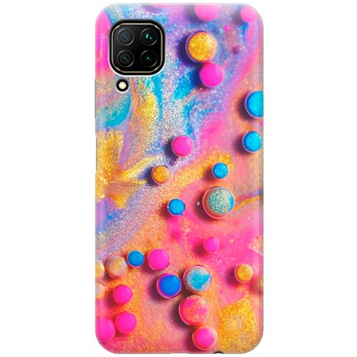 фото Re:pa накладка transparent для huawei p40 lite с принтом "разноцветные капли красок"