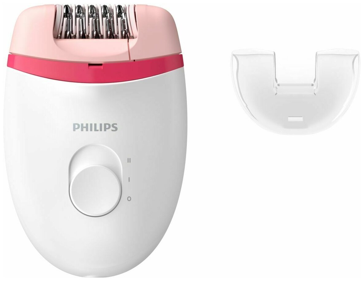 Эпилятор Philips Satinelle BRE235 с насадкой для чувствительных участков, розовый