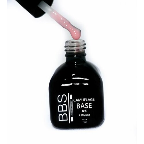 BBS professional база для ногтей нежно-розовая каучуковая камуфлирующая №5, 13мл