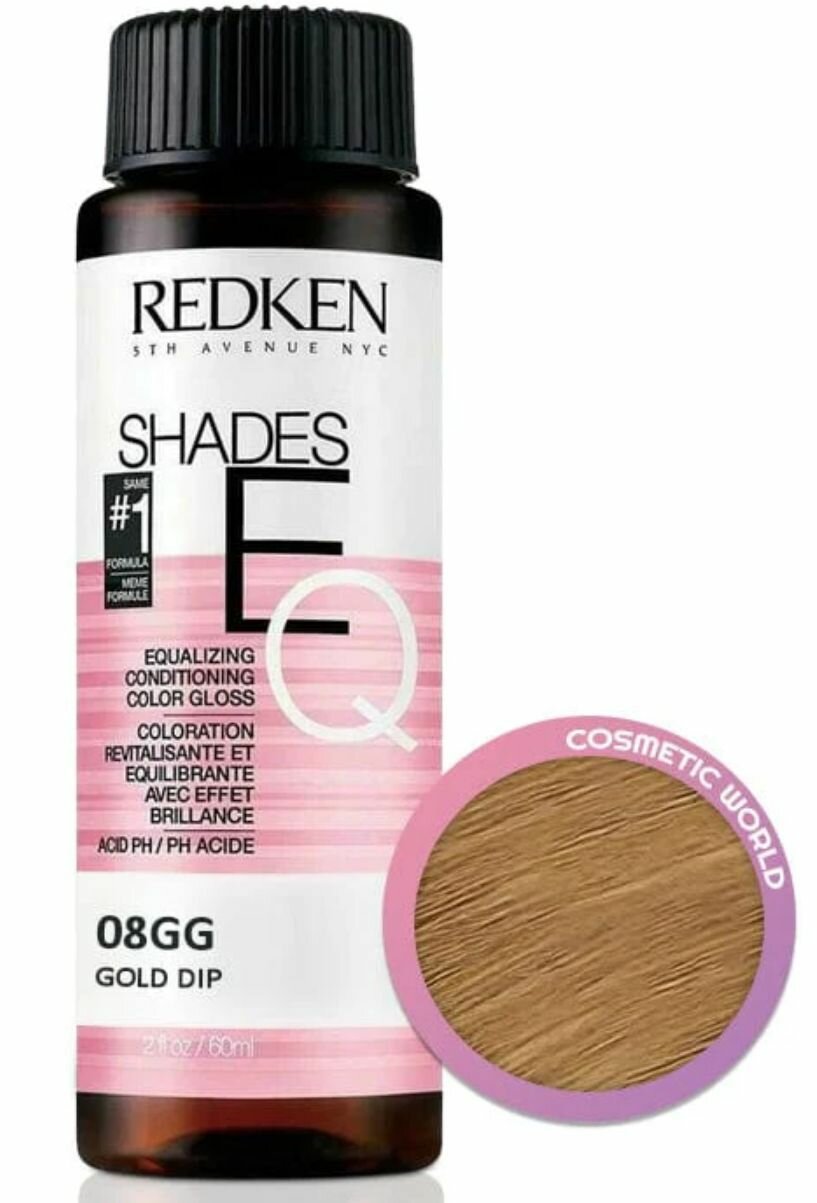 Redken Shades EQ 08GG Gold Dip - Краска-блеск без аммиака для тонирования 60 мл