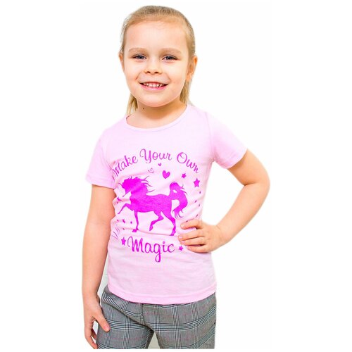фото Фд-1610/футболка для девочки розовый единорог 52 рост 86-92 см рид