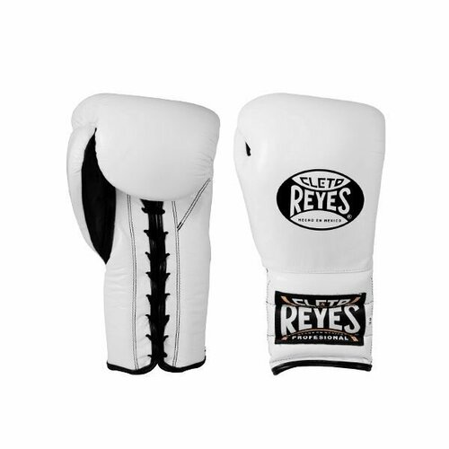 Боксерские перчатки на шнуровке Cleto Reyes E400 White 16oz