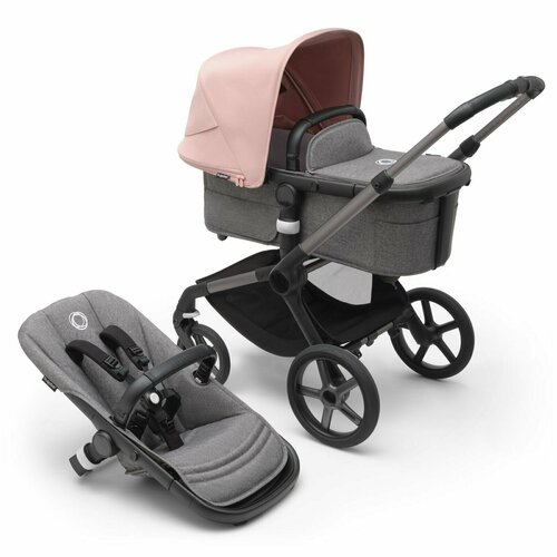 Коляска-трансформер Bugaboo Fox 5 Graphite/ Grey / Morning pink