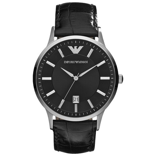 наручные часы emporio armani renato коричневый черный Наручные часы EMPORIO ARMANI Renato AR2411, черный, серебряный