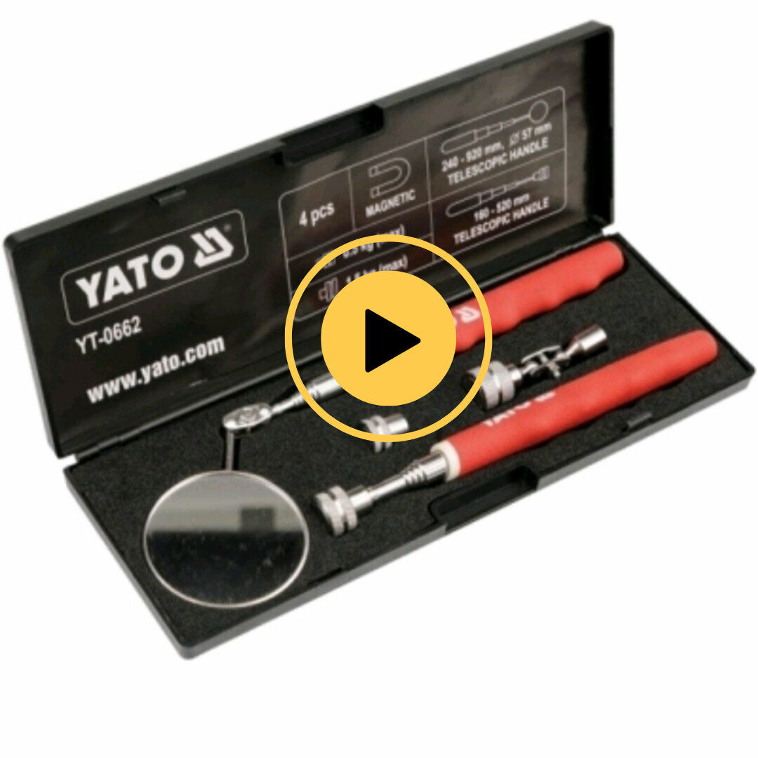 Проверочный набор YATO (держатель и зеркало) в кейсе, YT-0662