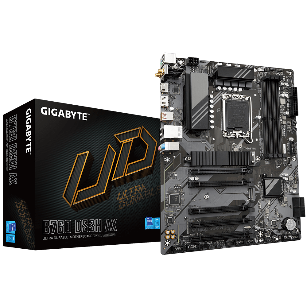 Материнская плата GIGABYTE B760 DS3H AX, LGA1700, B760, 4*DDR5, DP+HDMI, 4 SATA 6 Гб/с, M2, Audio, Gb LAN, USB 3.2, USB 2.0, Type-C, COM*1 port, ATX (B760 DS3H AX) - фото №3