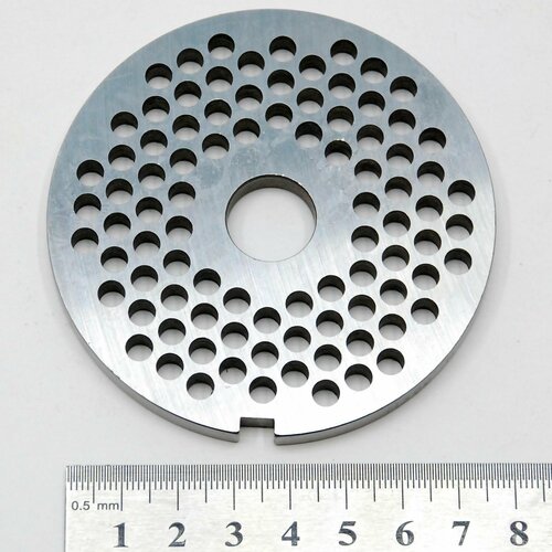 Решетка №2 мясорубки МИМ-300 (без бурта, легированная хромом82 мм, 5 мм, ТМ-32)