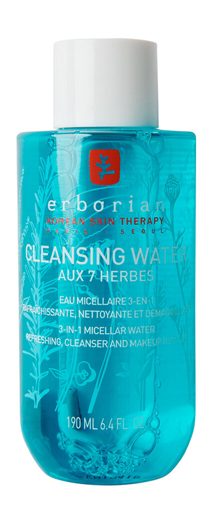 Очищающая мицеллярная вода с комплексом из 7 трав Erborian Cleansing Water Aux 7 Herbes 3-in-1 Micellar Water