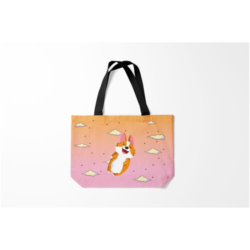 фото Сумка-шоппер / 46х35 см / собаки / вельш корги милый burnettie