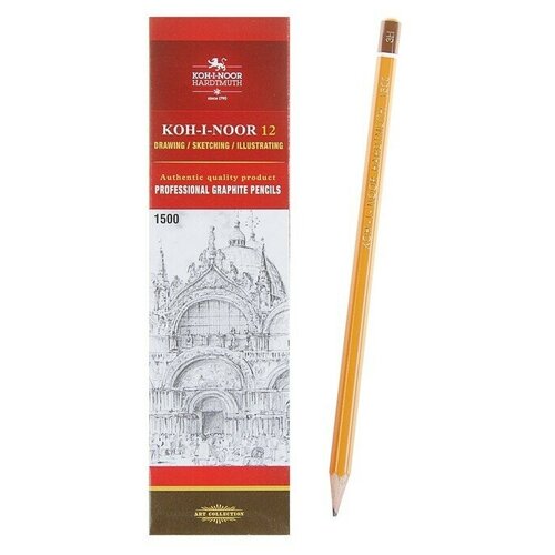 карандаш чернографитный robinson 3h Карандаш чернографитный 2.0 мм, 1500 3H, профессиональный, L175 мм