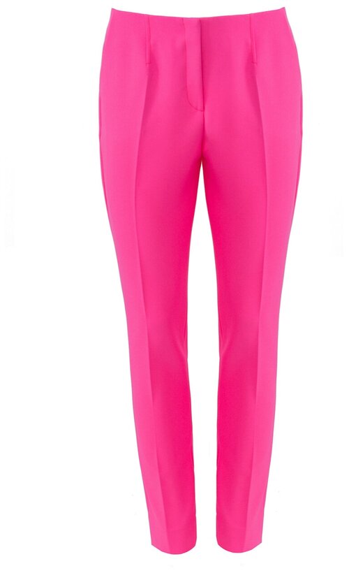 Брюки  Blumarine, прилегающий силуэт, классический стиль, карманы, стрелки, размер 42, розовый, фуксия