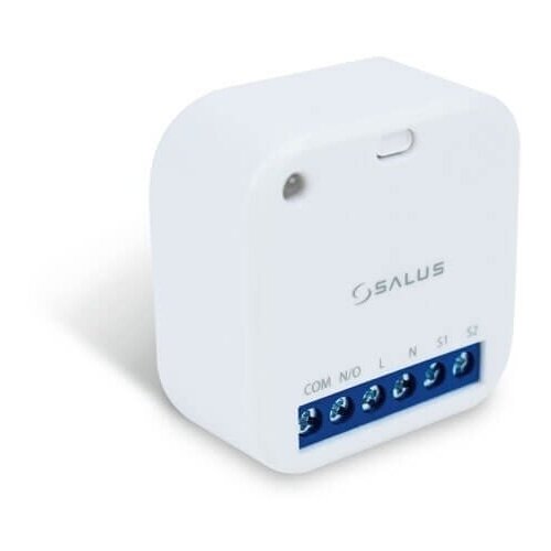 Модульное реле беспроводное с питанием 220 В для управления любыми электрическими устройствами и отопительным оборудованием с беспотенциальным контактом COMNONC до 16A при 220 В с дополнительными сигнальными контактами SALUS Controls SR600 1200000₽