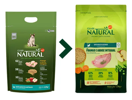 Guabi Natural Cat Sterilised сухой корм для стерилизованных кошек цыпленок и коричневый рис 500 гр - фотография № 3