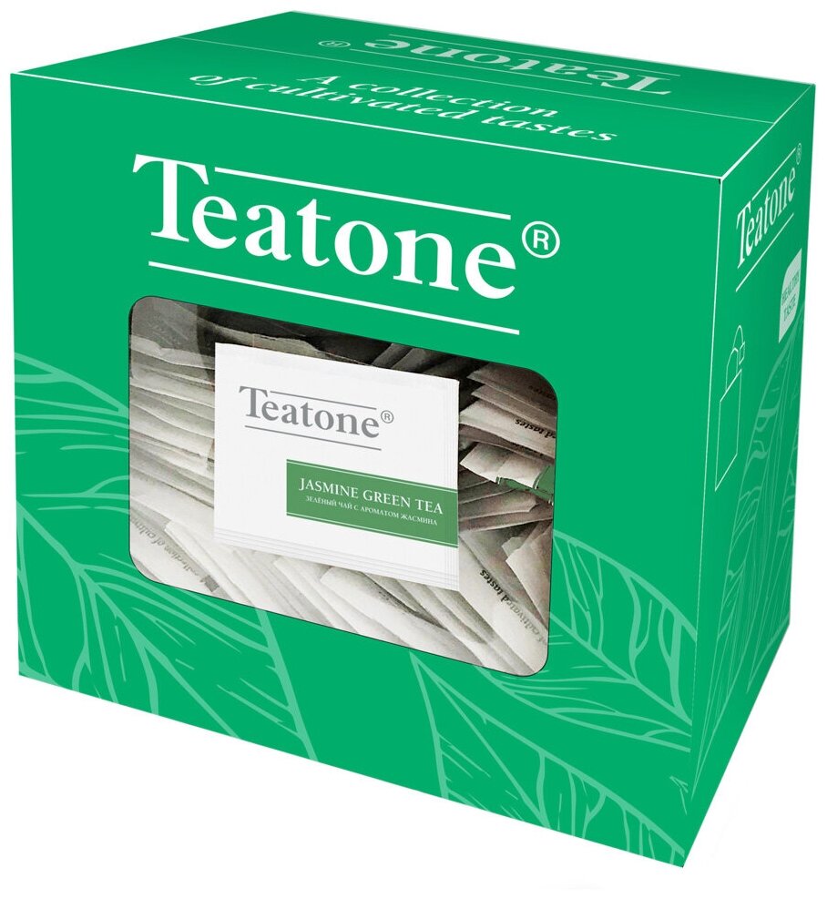 Чай Teatone Jasmine Green Tea (Чай зеленый с ароматом жасмина) в пакетиках 300шт - фотография № 1