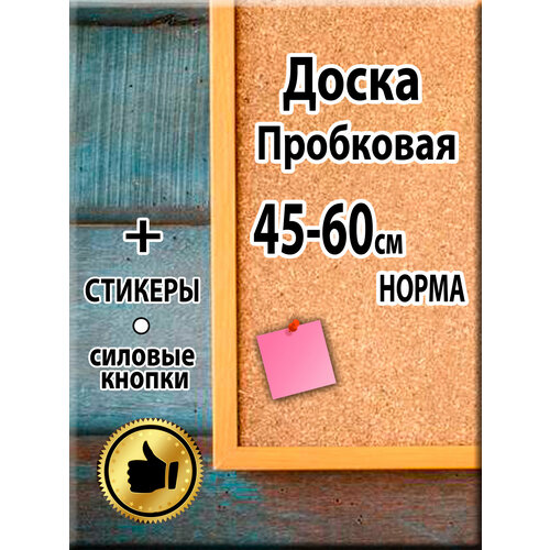 Доска с пробковым покрытием эконом 45х60 см в деревянном профиле, INFILD