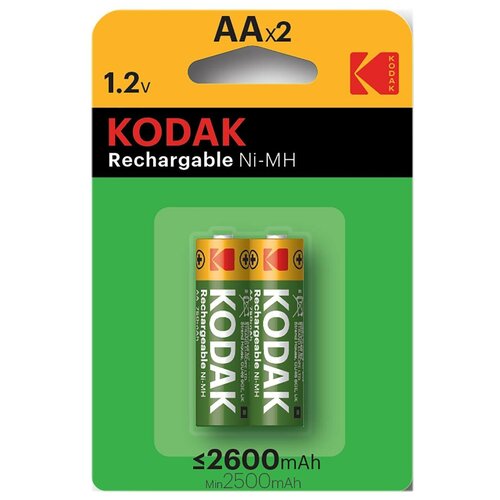 Аккумулятор АА R6 Kodak ( 2600mAh ) 2 шт. аккумулятор ni mh 2100 ма·ч 1 2 в kodak aa hr6 4bl в упаковке 4 шт