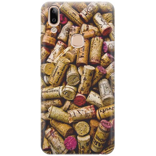 фото Re:paчехол - накладка artcolor для vivo y85 / v9 с принтом "россыпь винных пробок"
