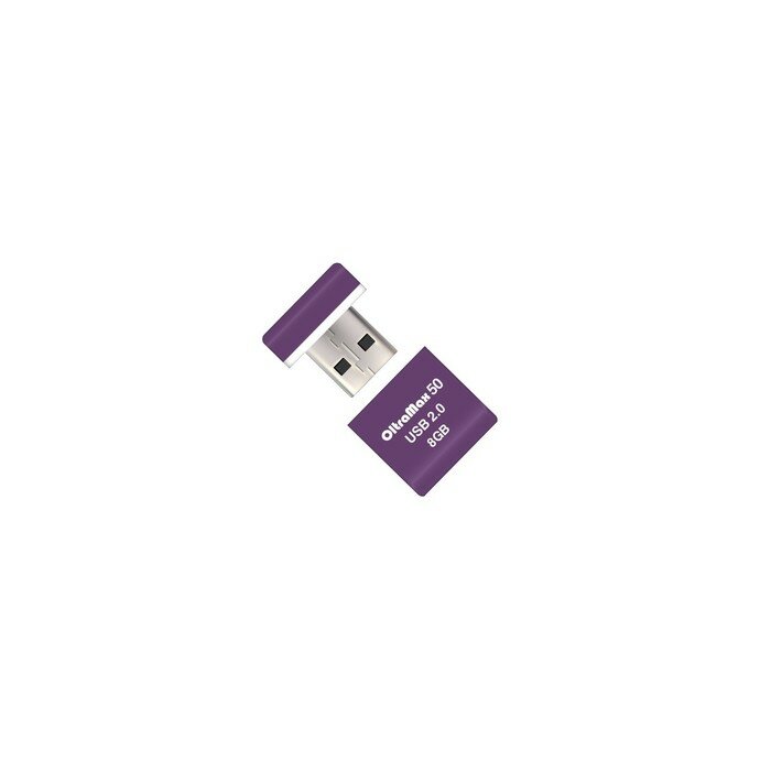 OltraMax Флешка OltraMax 50, 8 Гб, USB2.0, чт до 15 Мб/с, зап до 8 Мб/с, фиолетовая