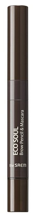 The Saem Карандаш для бровей Eco Soul Brow Pencil & Mascara, оттенок 03 Dark Brown