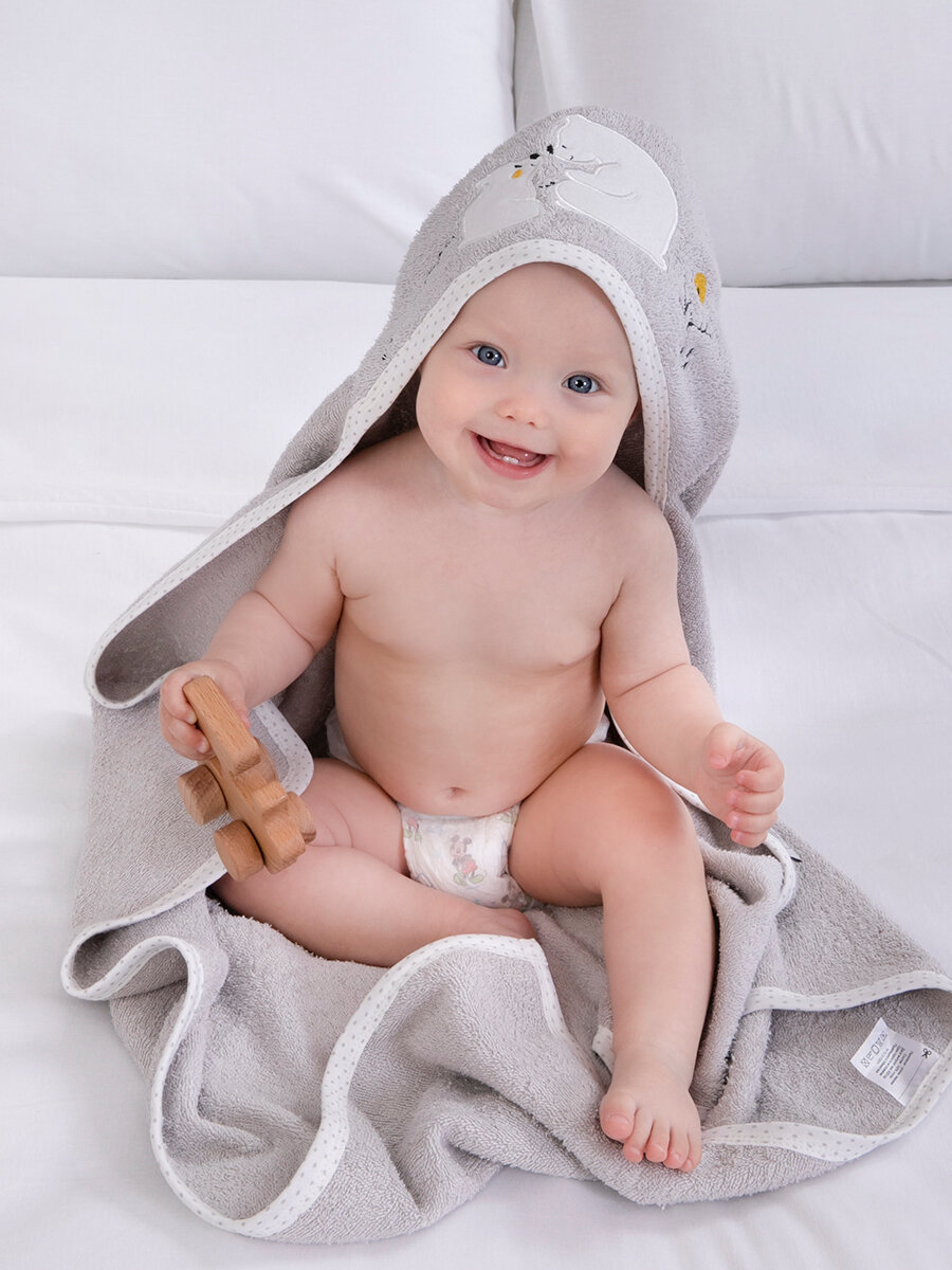 Полотенце детское с капюшоном 80x80 см для новорожденного - фотография № 2