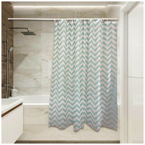 Штора для ванной Сантис Зигзаги, 180х180 см (35181)