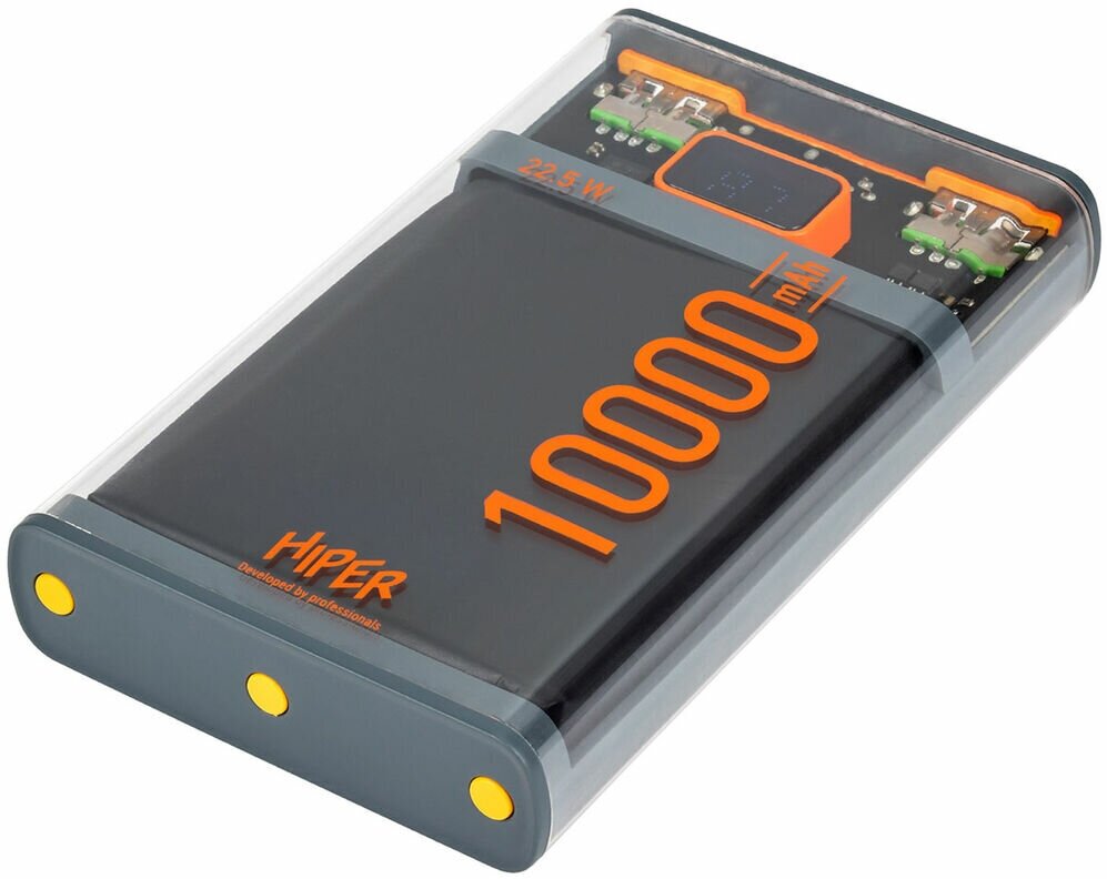 Внешний аккумулятор Hiper CORE X Transparent 10000mAh 3A QC PD