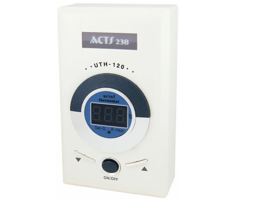 Терморегулятор/термостат UTH-120 до 4000Вт для теплого пола, белый. накладной