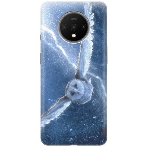 фото Re:paчехол - накладка artcolor для oneplus 7t с принтом "сова в полёте"