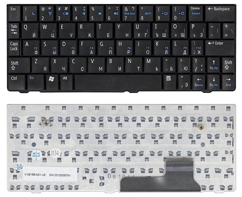 Клавиатура для ноутбука Dell Inspiron mini 9 черная 1020₽