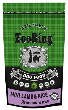 ZooRing Корм сухой для собак мелких и средних пород Mini Lamb&Rice Ягненок и рис, 2 кг