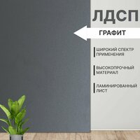 Мебельная деталь ЛДСП 16мм 650х700 Кромка 1мм Графит Цвет