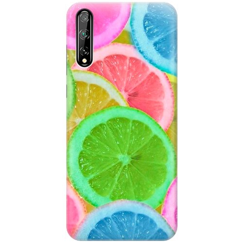 фото Силиконовый чехол на huawei y8p / honor 30i / хуавей у8р / хонор 30ай с принтом "разноцветные лимоны" gosso