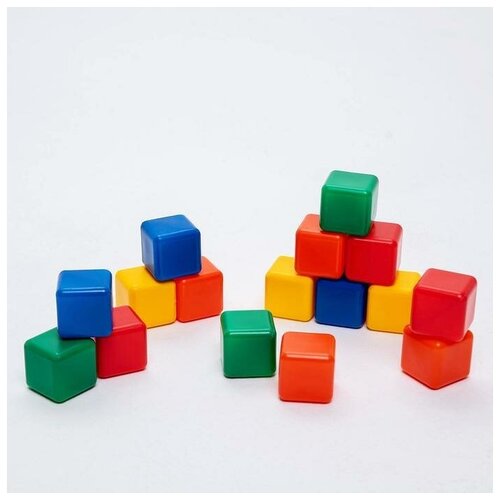 Набор цветных кубиков 4 x 4 см, 16 штук, 1 набор