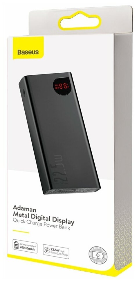 Портативный аккумулятор Baseus Adaman Metal Digital Display Quick Charge 20000mAh