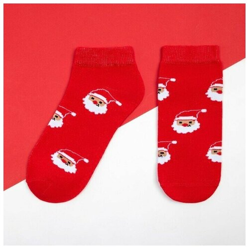 Женские носки Kaftan укороченные, на Новый год, размер 23-25 см (36-39), белый, красный