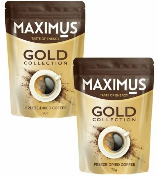 Кофе растворимый MAXIMUS "Gold Collection" в мягкой упаковке. (2шт. по 70гр) - фотография № 1