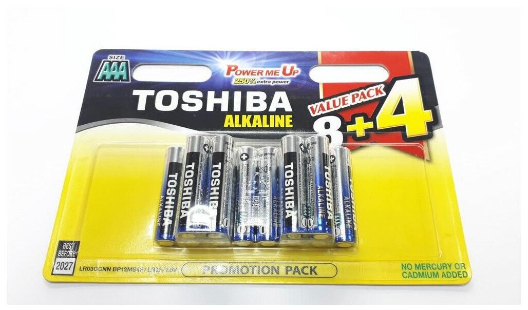Батарейка щелочная Toshiba LR03/12BL 12 штук