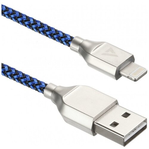 usb кабель acd 1 м acd u927 p5l синий черный Кабель Lightning 1м ACD ACD-U927-P5L круглый черный/синий