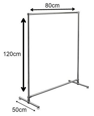 Вешалка напольная для одежны хромированная 120 см х 80 см стенд для магазина торговое оборудование гардеробная система - фотография № 2