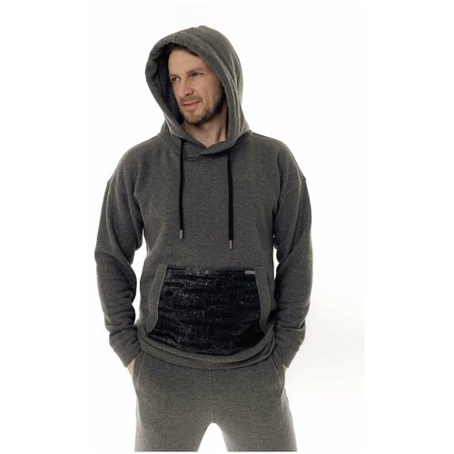 фото Толстовка мужская темно-серая с карманом (m) nashlosь