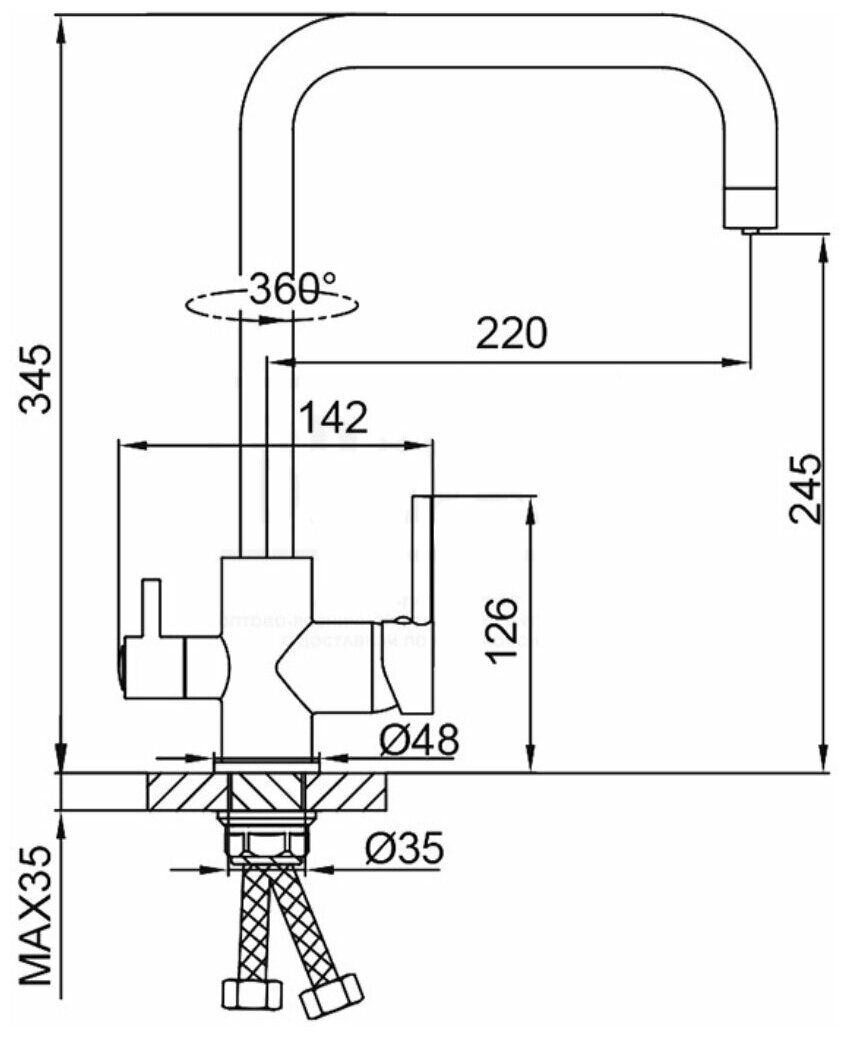 Смеситель для кухни со встроенным фильтром Frud R43054-5 - фотография № 9